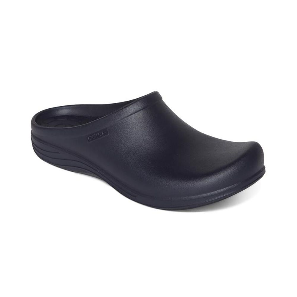 Aetrex Men's Bondi Orthotic Clogs - Navy | USA B9A44NE